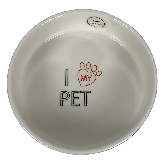 Park Life Designs Blue Black Paw Prints 6.5" Pet Bowl "I Love My Pet" Inside NEW - Picture 3 of 4